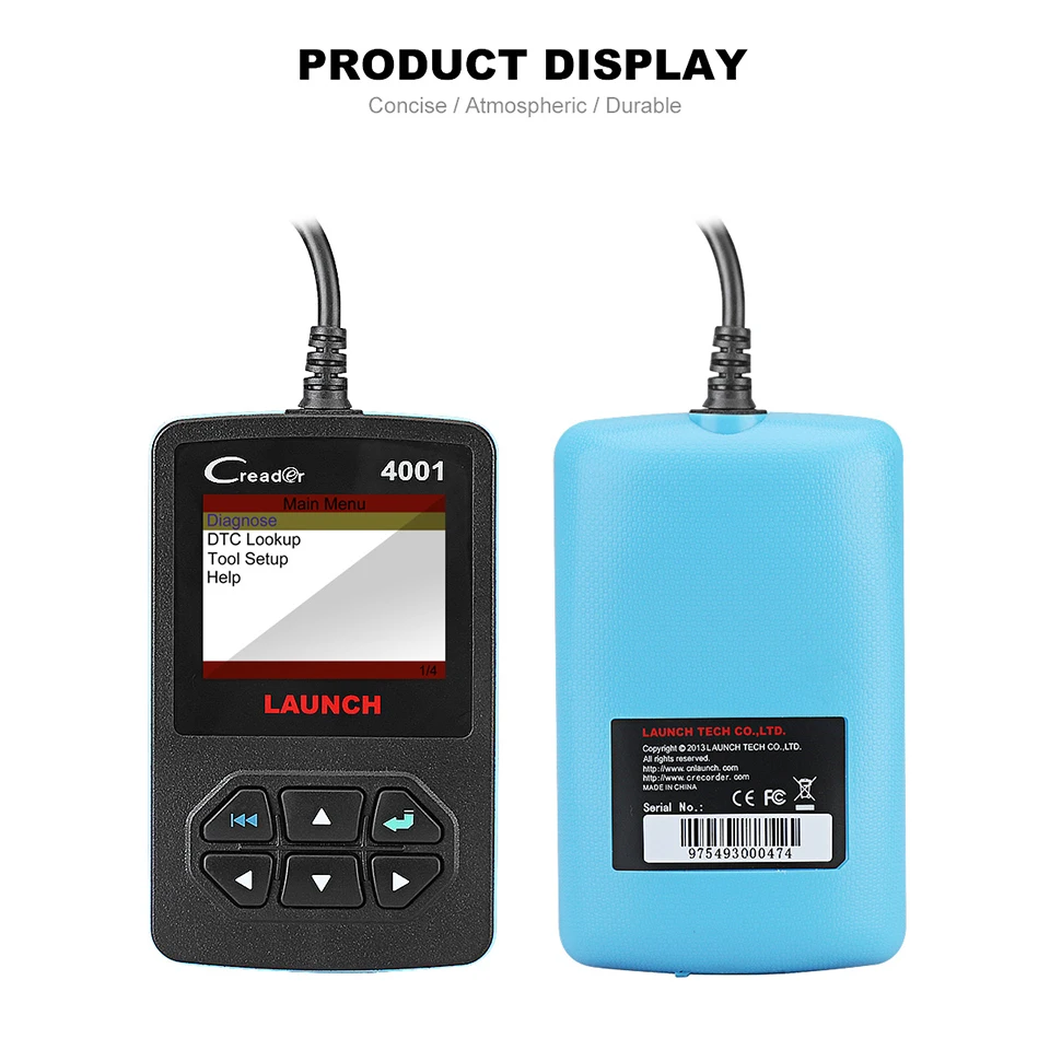 Launch Creader 4001 CR4001 EOBD OBD OBD2 автомобильный автоматический считыватель кодов диагностический сканер инструмент онлайн бесплатное обновление PK launch Creader v