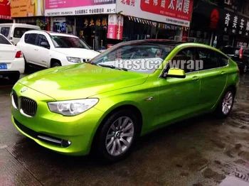 

fluorescent Yellow Glossy metallic Vinyl Wrap With Air bubble Free Lime Gloss Car Wrapping Film Size:1.52*20M/Roll 4.98x66ft