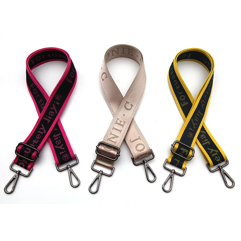 Women Bag Straps Handles Wide Colorful Crossbody Shoulder Bag Strap Replacement Strap Accessory Adjustable Nylon Belt KZ151325