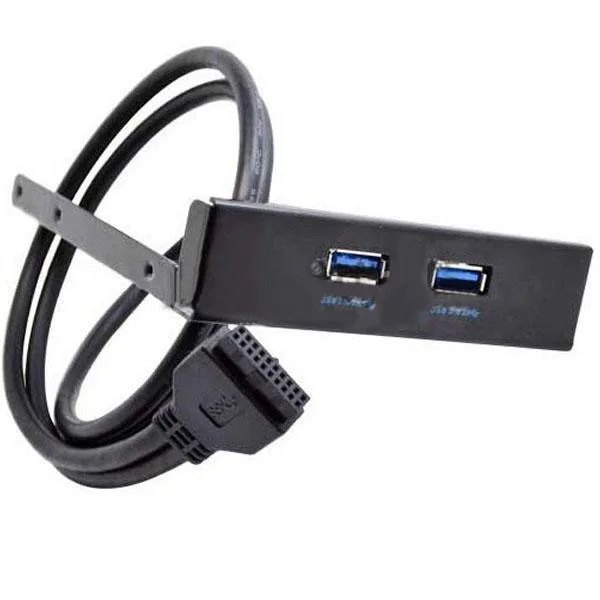 Yoc-SuperSpeed USB 3.0 20 Булавки 2 Порты спереди Панель гибкого диска Bay концентратор