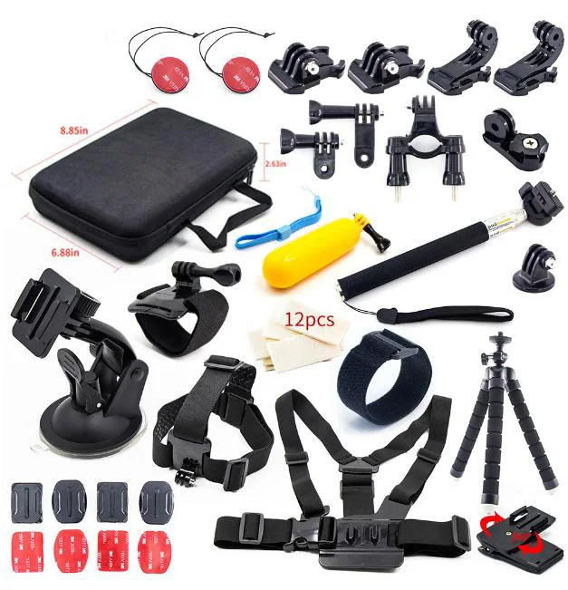 for Go Pro Hero 7 6 5 4 3 Accessories Kit Case Tripod Mount Monopod Session SJCAM GoPro SJ6 SJ7 Xiaomi yi 4k Action Camera | Электроника