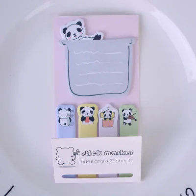 Kawaii Panda Cat memo pad N Times клейкий блок стикеров бумажные книжные закладки школьные канцелярские принадлежности - Цвет: C