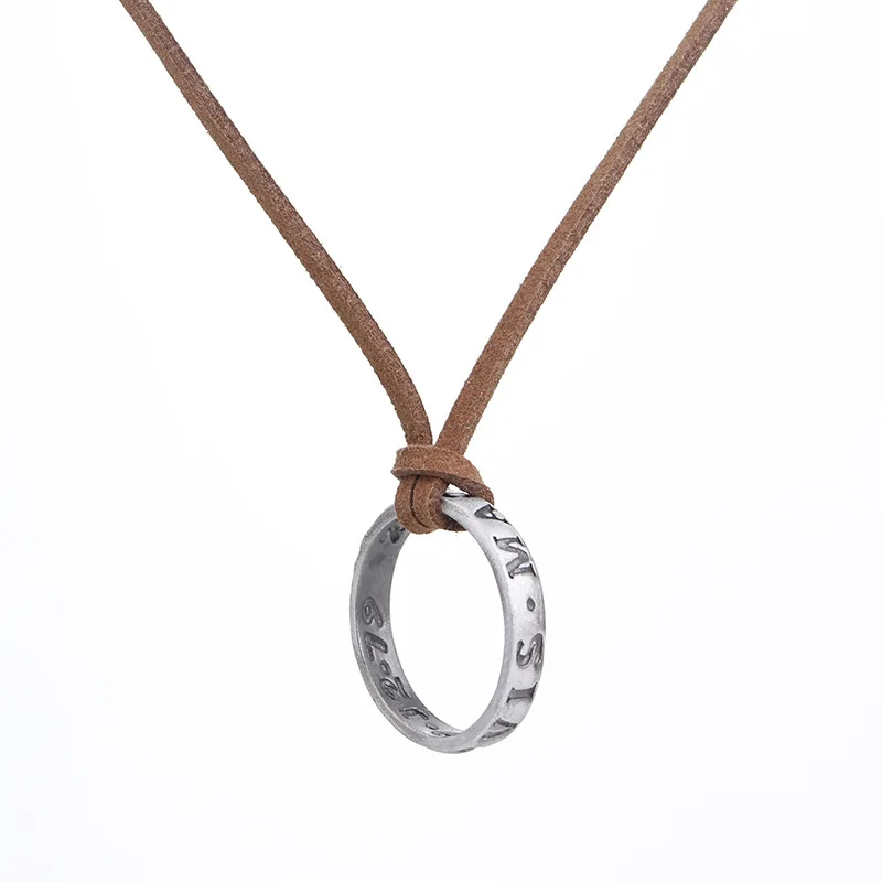 

Stylish PS4 Uncharted 4 A Thief's End Ring Pendant Necklace Pirate Game Mysterious sea area Drake letter print choker necklace