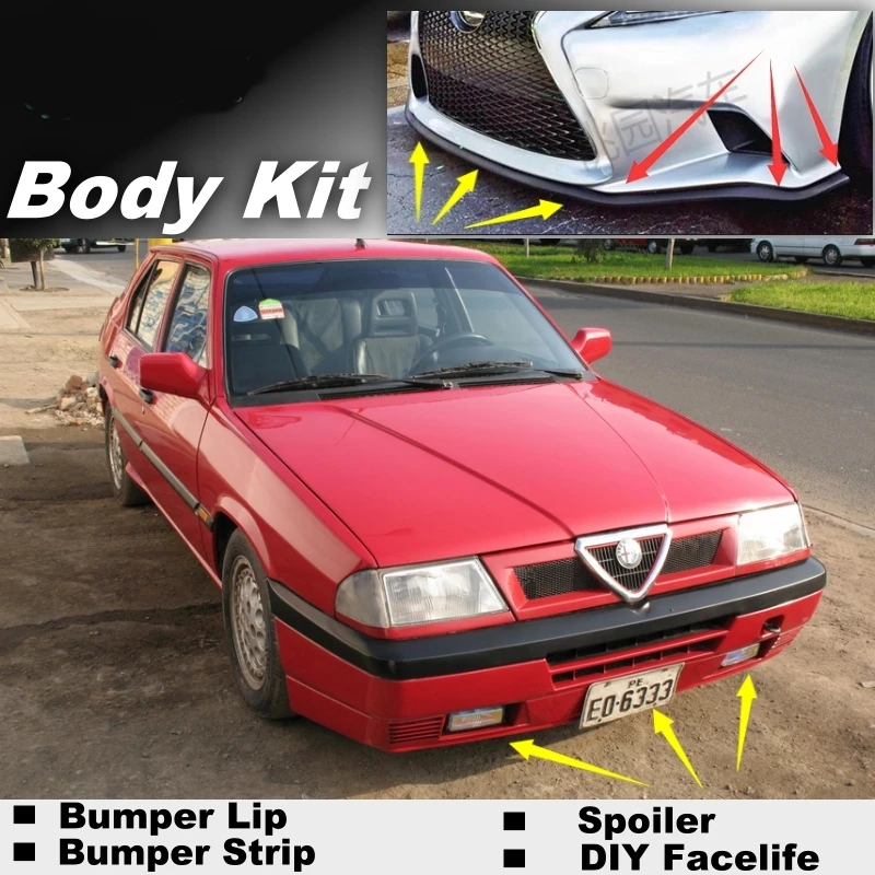 

NOVOVISU Bumper Lip Deflector Lips For Alfa Romeo 33 155 AR Front Spoiler Skirt For Fans Car Tuning / Body Kit / Strip