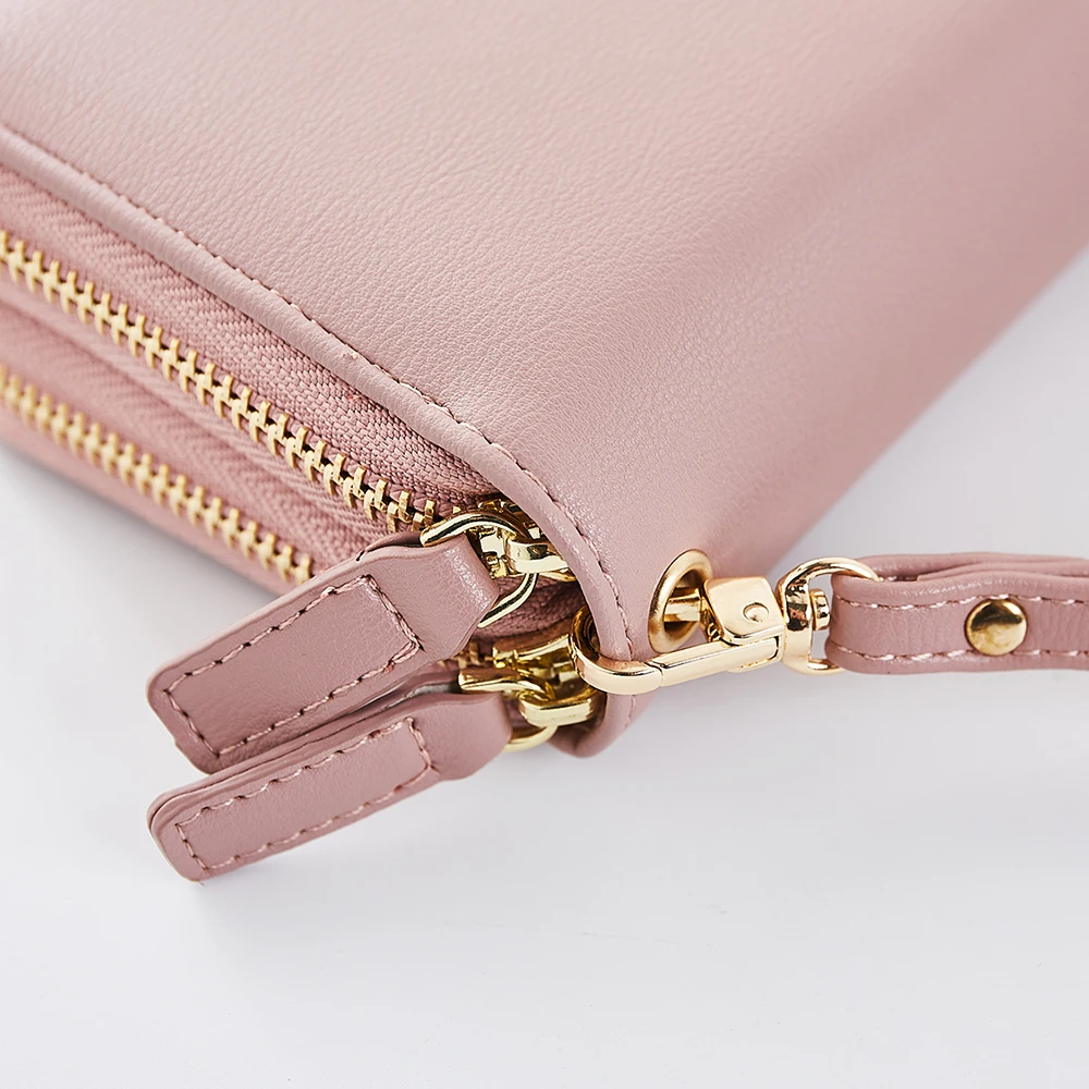 EYES IN LOVE Double Zipper Wristband Long Clutch Wallets For Women Large Capacity Card Holder Purse Phone Pocket Wallet Female EYES IN LOVE Double Zipper Wristband Long Clutch Wallets For Women Large Capacity Card Holder Purse Phone Pocket Wallet Female