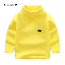 Benemaker вязаные свитера с высоким воротом для девочек и мальчиков; Осенняя От 2 до 8 лет с длинными рукавами; детская одежда; теплые пуловеры для маленьких детей; JH055