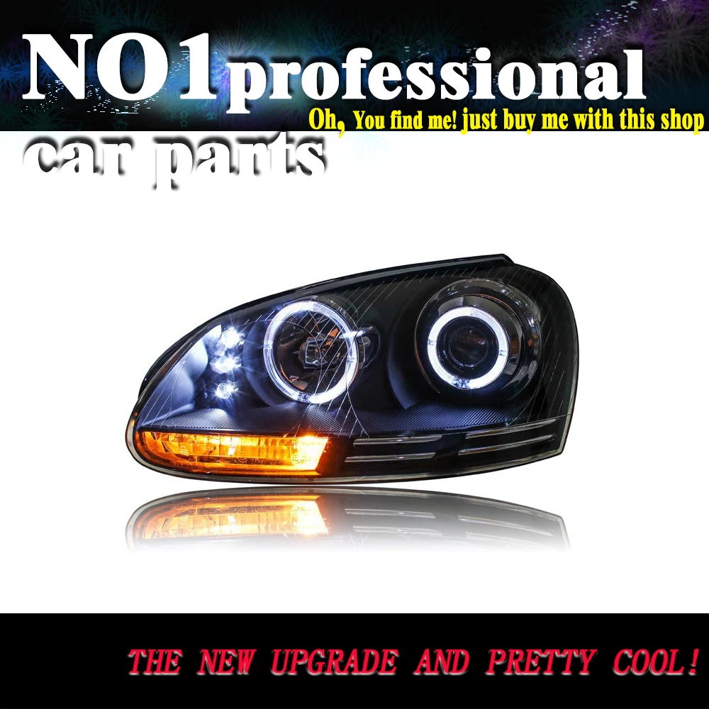 

OUMIAO Car Styling for V.W Jetta Headlights 2006-2010 Jetta Mk5 LED Headlight LED DRL Bi Xenon Lens High Low Beam Parking