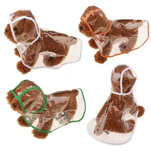 Transparent waterproof raincoat Autumn and winter dog clothes puppy poncho hooded Teddy Schnauzer poncho clothes dog raincoat