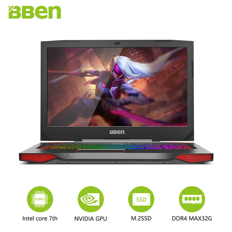 Игровой ноутбук Bben G17 компьютеры NVIDIA GTX1060 Intel i7 7700HQ 7 го поколения. Kabylake 17 3 дюймов pro
