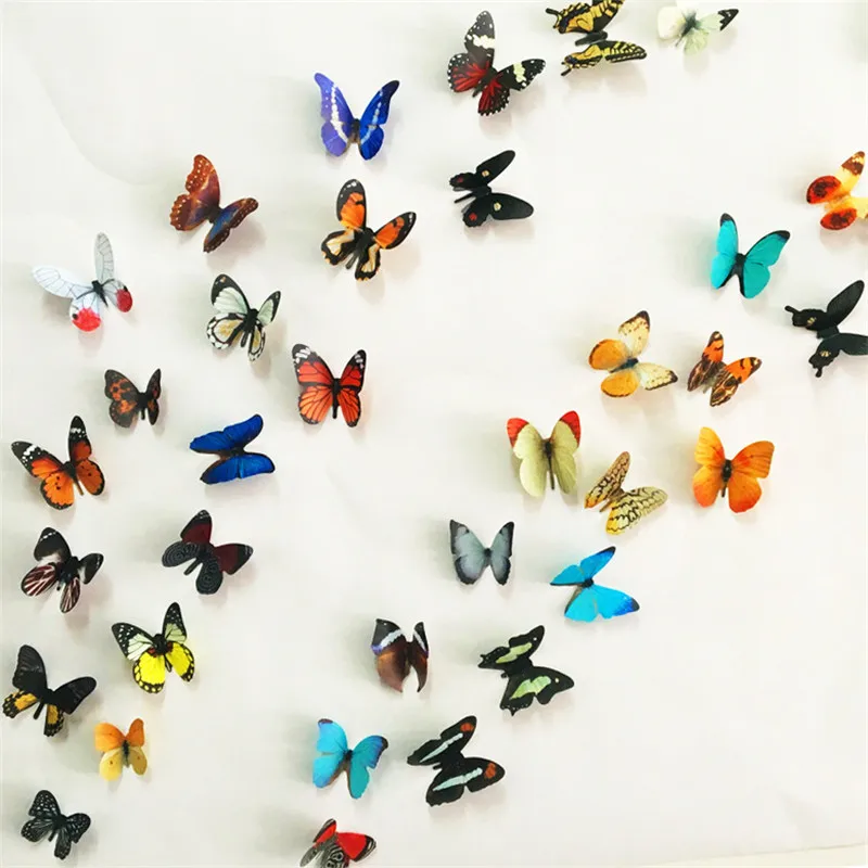 19Pcs/lot New Arrival 3D PVC Butterfly Wall Stickers for kids living room DIY Home Decor on the wall Fridage stickers Decoration | Дом и сад