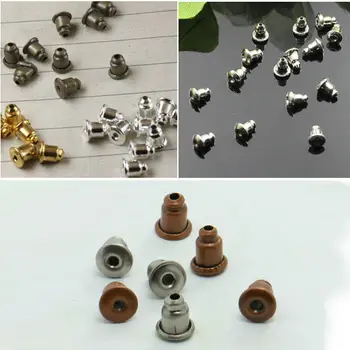 

130pcs Earring Back Stoppers-Ear Post Nuts Settings for Earring Studs Bronze/Silver/Gold/Rhodium/Copper Plated