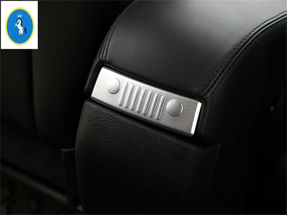 

Yimaautotrims Auto Accessory Rear Armrest Box Decoration Panel Cover Trim 1 Pcs Metal For Jeep Renegade 2015 2016 2017 2018 2019