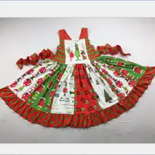 Веселое рождественское милое осенне-зимнее платье для девочек популярные платья на бретелях