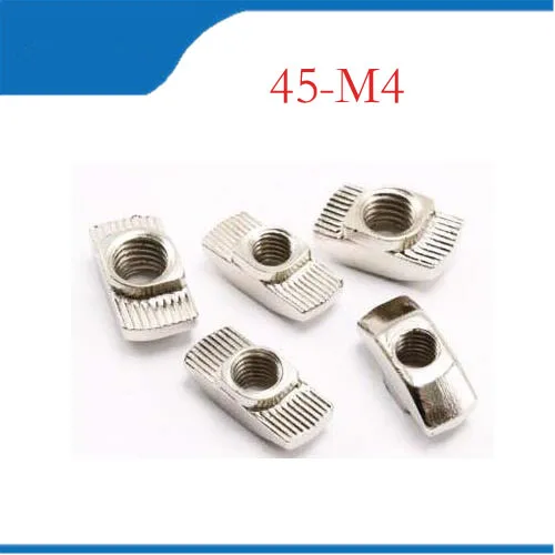 

50pcs M4 T Nut 45-M4 Hammer Block Slot Nuts for 45 serie Aluminum Profile Extrusion Fastener Parts Groove 10