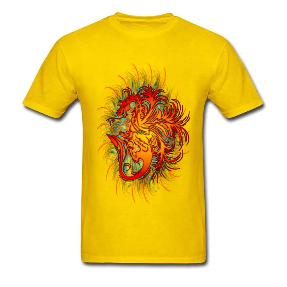 Dragon Psychedelic Fire Summer Fall Pure Cotton Crew Neck Tops T Shirt Short Sleeve Casual Tee Shirt Oversized Top T-shirts Dragon Psychedelic Fire yellow