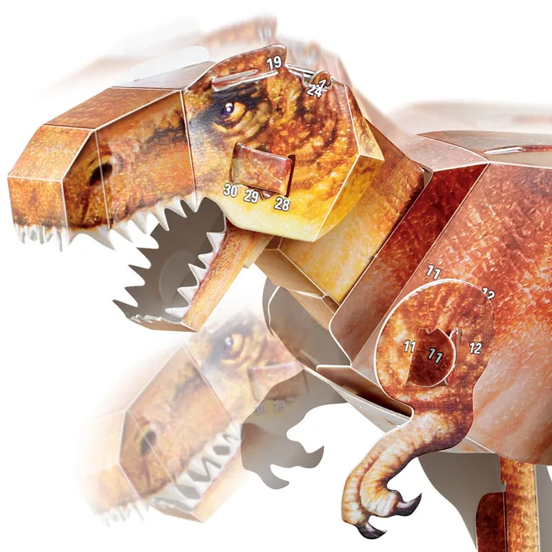 72 компл./лот Парк Юрского периода DIY сборка 3D оригами Электрический танцы динозавр Королевство тираннозавр рекс модель научная игрушка