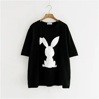 

Summer Cartoon Rabbit 3D Lovely Printed Tshirt Casual Women O-Neck Short Sleeve T-shirt New Fashion Loose T-shirt Tops Tees