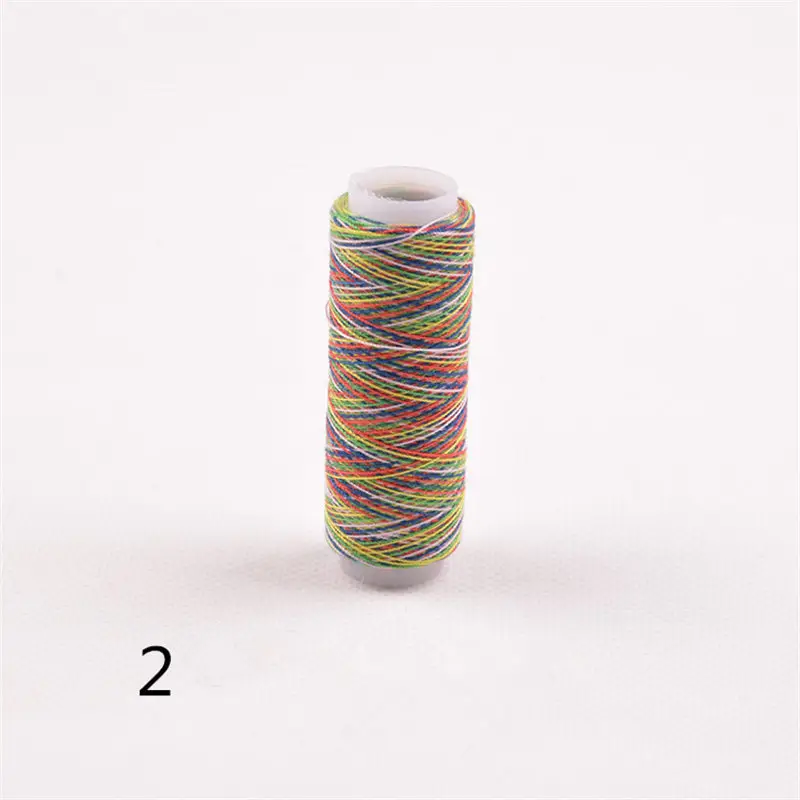 DoreenBeads полиэфирная нить для вышивки, цветная швейная машинная линия, Ручное шитье, 5 стилей, 1 шт.(приблизительно 100 м/рулон, 1 рулон = 1 шт