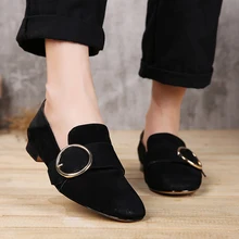VALLU/; женская обувь на плоской подошве; натуральная замша; квадратные носки; слипоны; женская обувь черного цвета