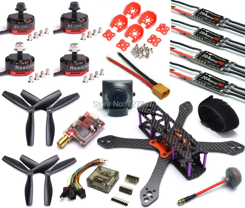 

REPTILE Martian II 220 220mm 4mm Arm Carbon Fiber RS2205 2300kv LittleBee 20A ESC BLHeli OPTO 2-4S F3 Flight Control TS5828L
