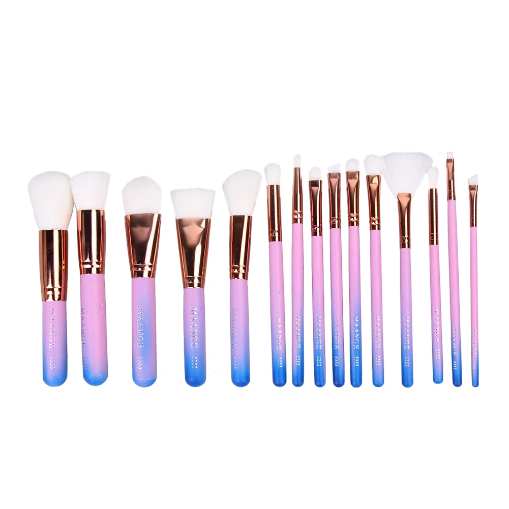 

A Full Set Makeup Brushes Set 15pcs Facail Contour Foundation Eyeshadow Powder Eyebrow Blending Brush Cosmetic Makeup Brushes