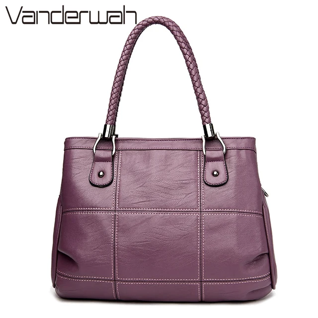 Knitting Hand Top Handle Luxury Handbags Women Bags Designer Knitting Hand Top Handle Luxury Handbags Women Bags Designer Sching Pu Leather Fashion Shoulder Bag