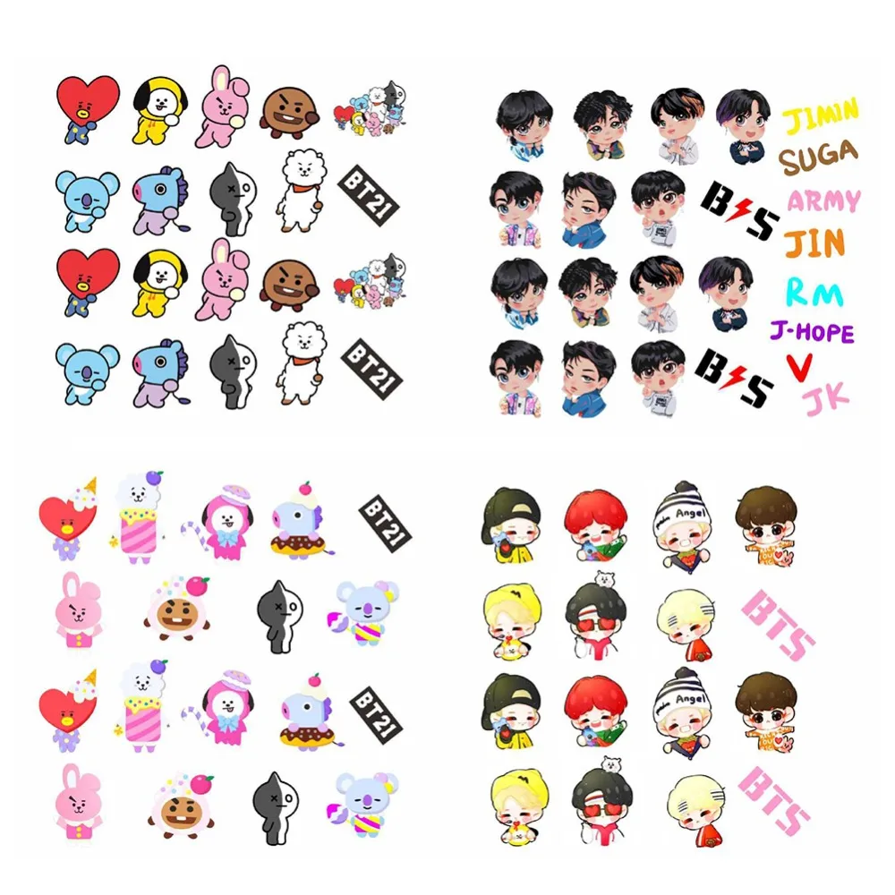 KPOP lindo BLACKPINK BT21 patrón pegatinas cuaderno lácteos adorno