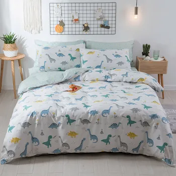 

YeeKin 100% Cotton Jurassic Period 3D Dinosaur Boys Cartoon Bedding Sets Twin Queen Size Jurassic World Tyrannosaurus Rex Sheet