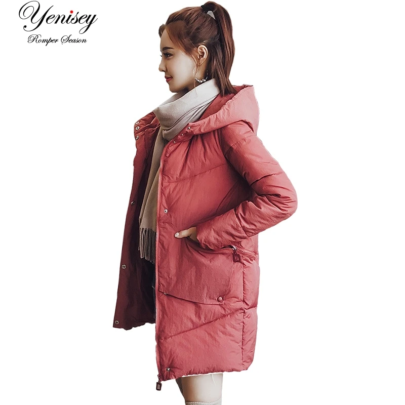

2019 Slim Down Parka Winter Jacket Women Thickening Hooded Winter Fashion Long Jacket Female YY6605