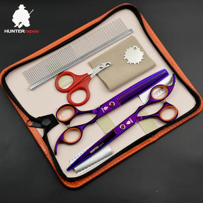 

30%Off HT9164 Professional Pet Grooming Scissors kit for dog hair Cut Scissors 7 inch pet scissors set grooming kit nail clipper