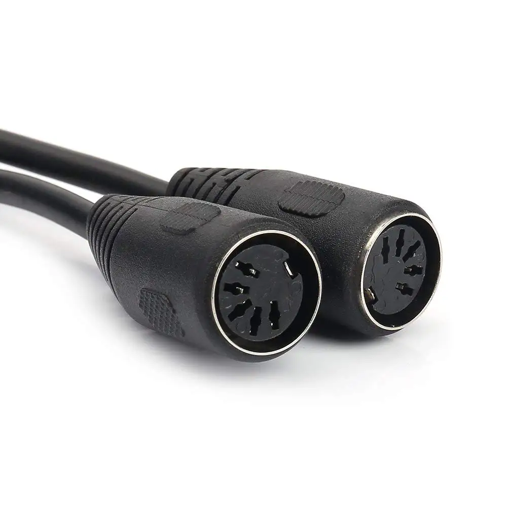 MIDI Cable, 5 Pin DIN Plug Male to 2 Dual DIN Female SmartPhone AUX Headphone Stereo Jack Adapter Y Splitter Extension Cable