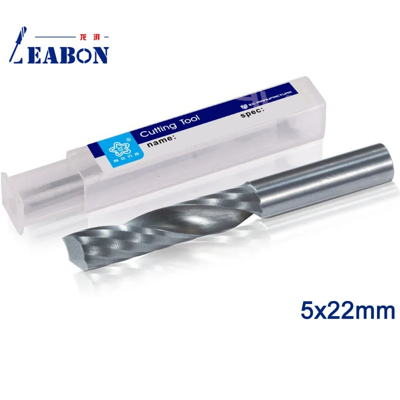 

LEABON ORUID 10pcs 5x22mm Single Flute CNC Router Bits One Flute Spiral End Mills Carbide Milling Cutter for woodworking