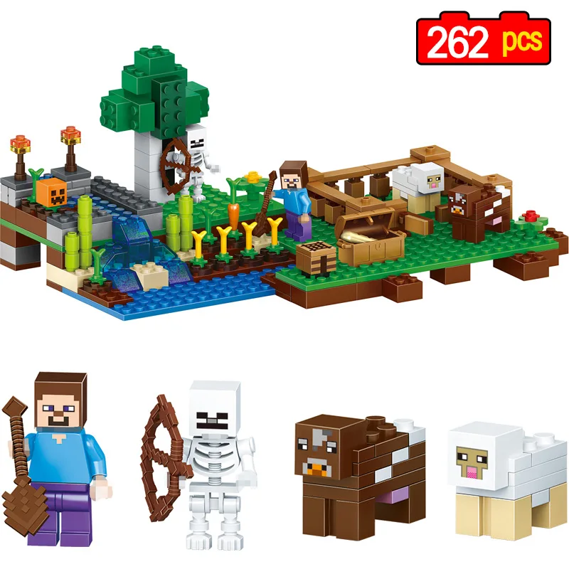 

262pcs My World The Farm Building Blocks Compatible LegoINGly Minecrafted 21114 Action Figure Enlightent Toys For Children Gifts