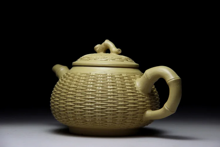 Аутентичные бамбука чайник Исин Чайники 380 мл глины Керамика китайский ручной кунг-фу установить Zisha фарфоровый чайник Наборы для ухода за кожей bouns 3 чашки