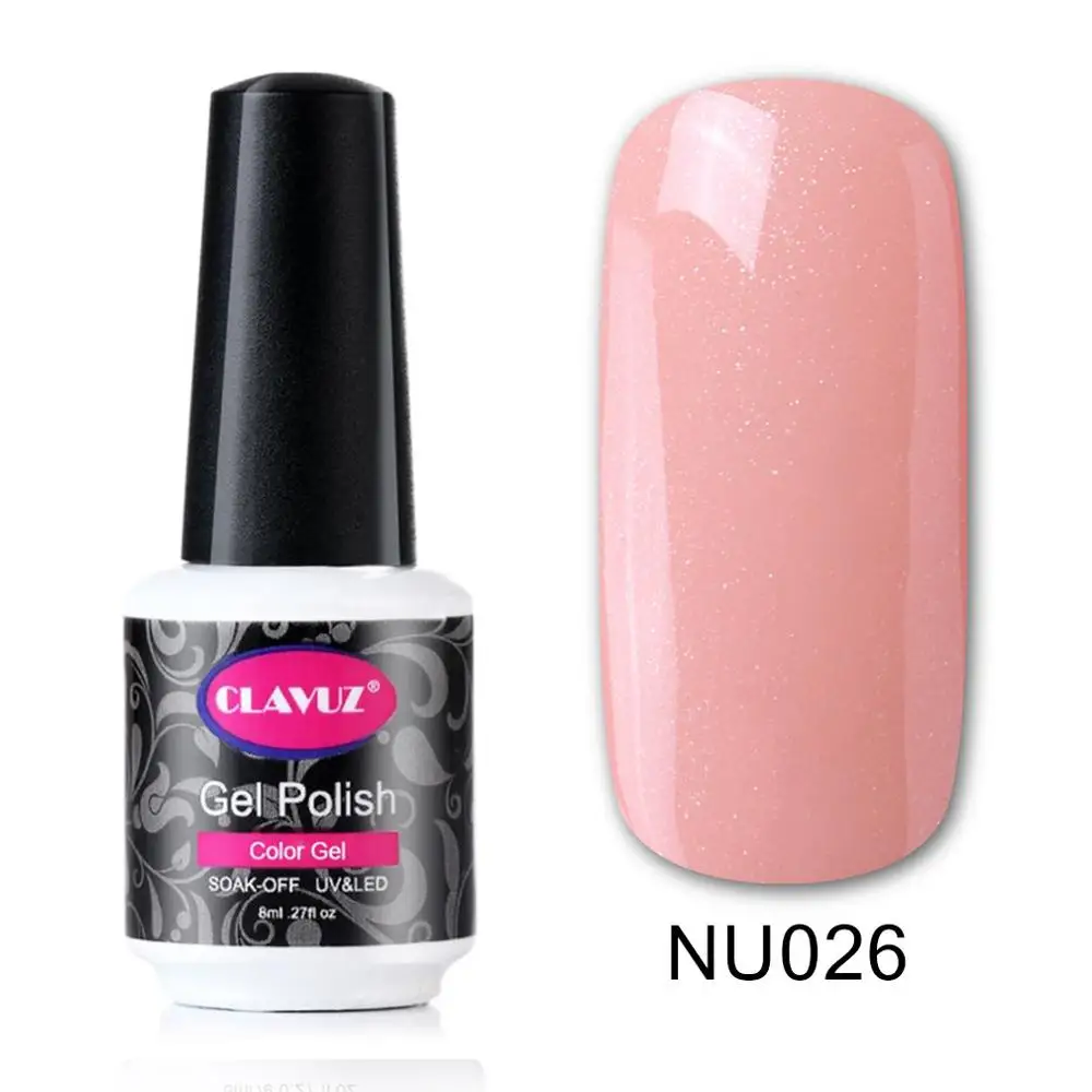CLAVUZ Nude Platinum Led УФ-гель для ногтей стеклянная бутылка Блестящий Гель-лак для ногтей Гибридный Полупостоянный эмалевый гель для краски - Цвет: 026