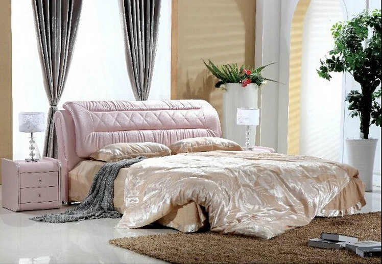 Высокое качество заводская цена королевский большой king размер натуральная кожа мягкая кровать, мебель для спальни 0543