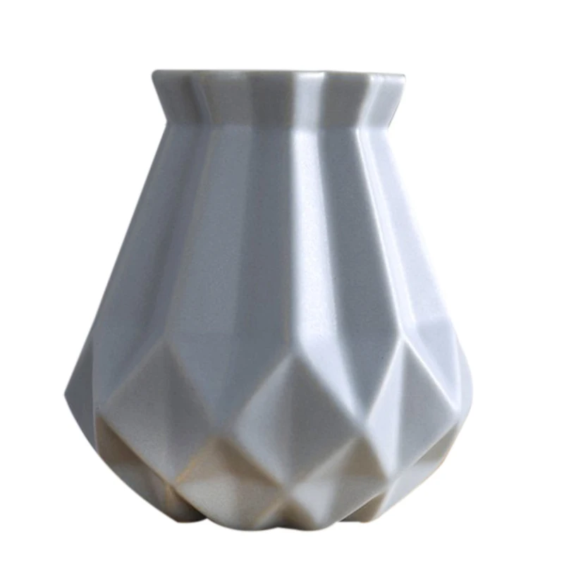 Серый Европейский профиль матовый алмаз фарфоровая модная ваза керамическая ваза для цветов комната обучения коридора дома свадьбы деко