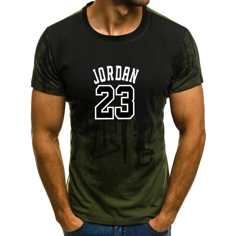 Новая брендовая одежда Jordan 23 Мужская футболка Swag Футболка с принтом Homme fitness Camisetas Hip футболка хип-хоп - Цвет: ArmyGreen jd 1