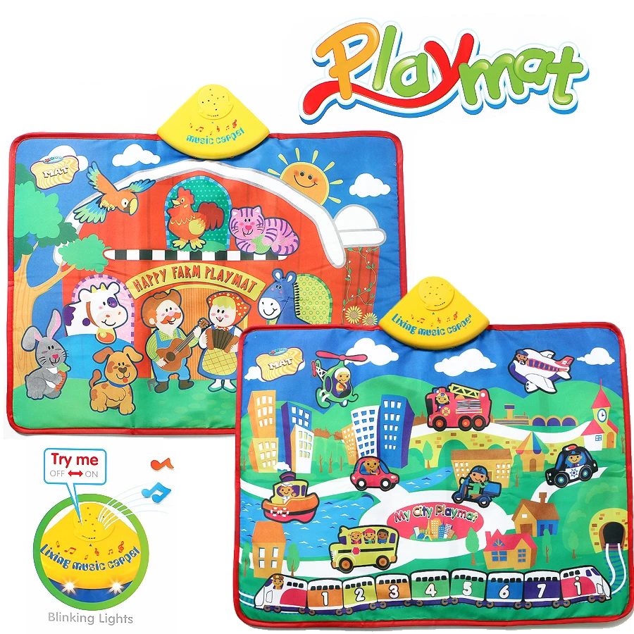 Cartoon Animal Play Mat Lovely Musical Playmat Music Mat Carpet Baby