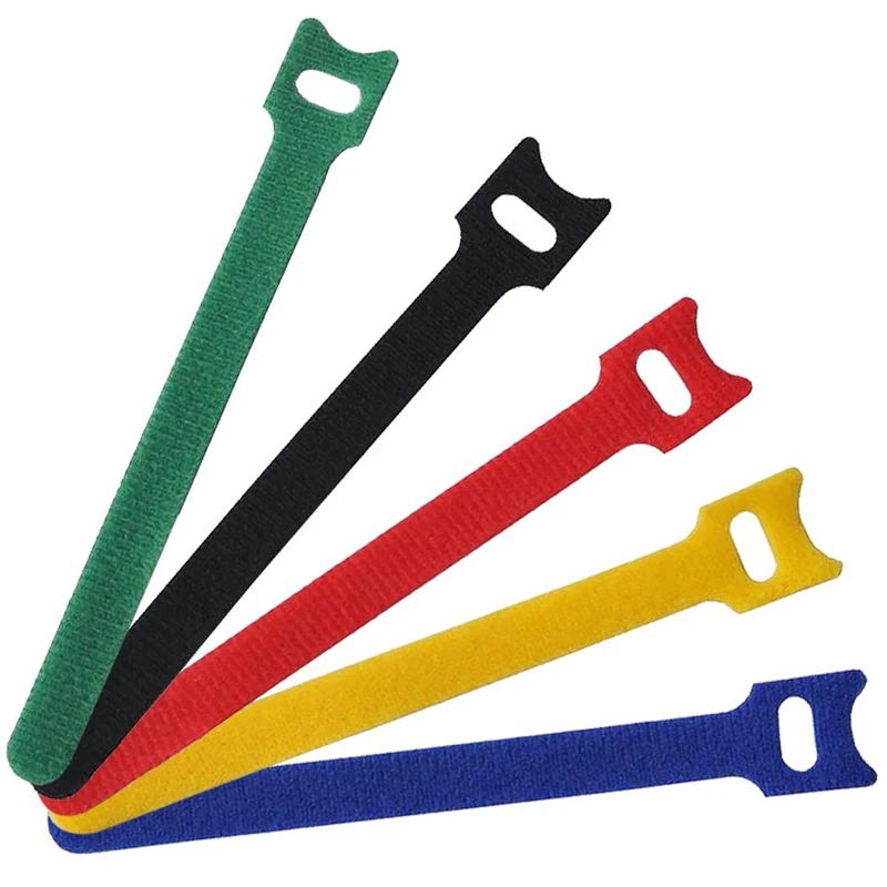 Reusable Fastening Cable Ties, 6-Inch Hook And Loop Cord Ties, Multicolor