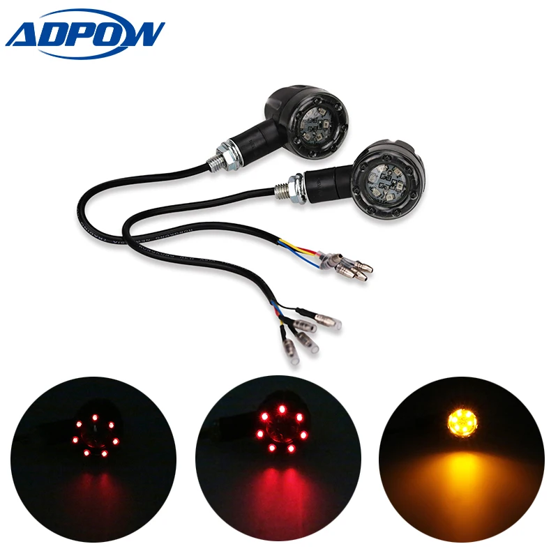 

2pcs Motorcycle Brake Lights Turn Signal Indicators Light Brake Scooter Motor LED Turn Signal Stop Lights For Harley