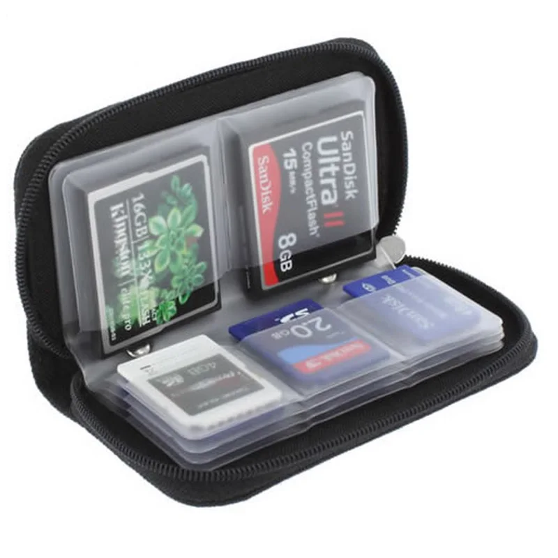 Black Memory Card Storage Carrying Case Holder Wallet For CF/SD/SDHC/MS/DS 3DS Game
