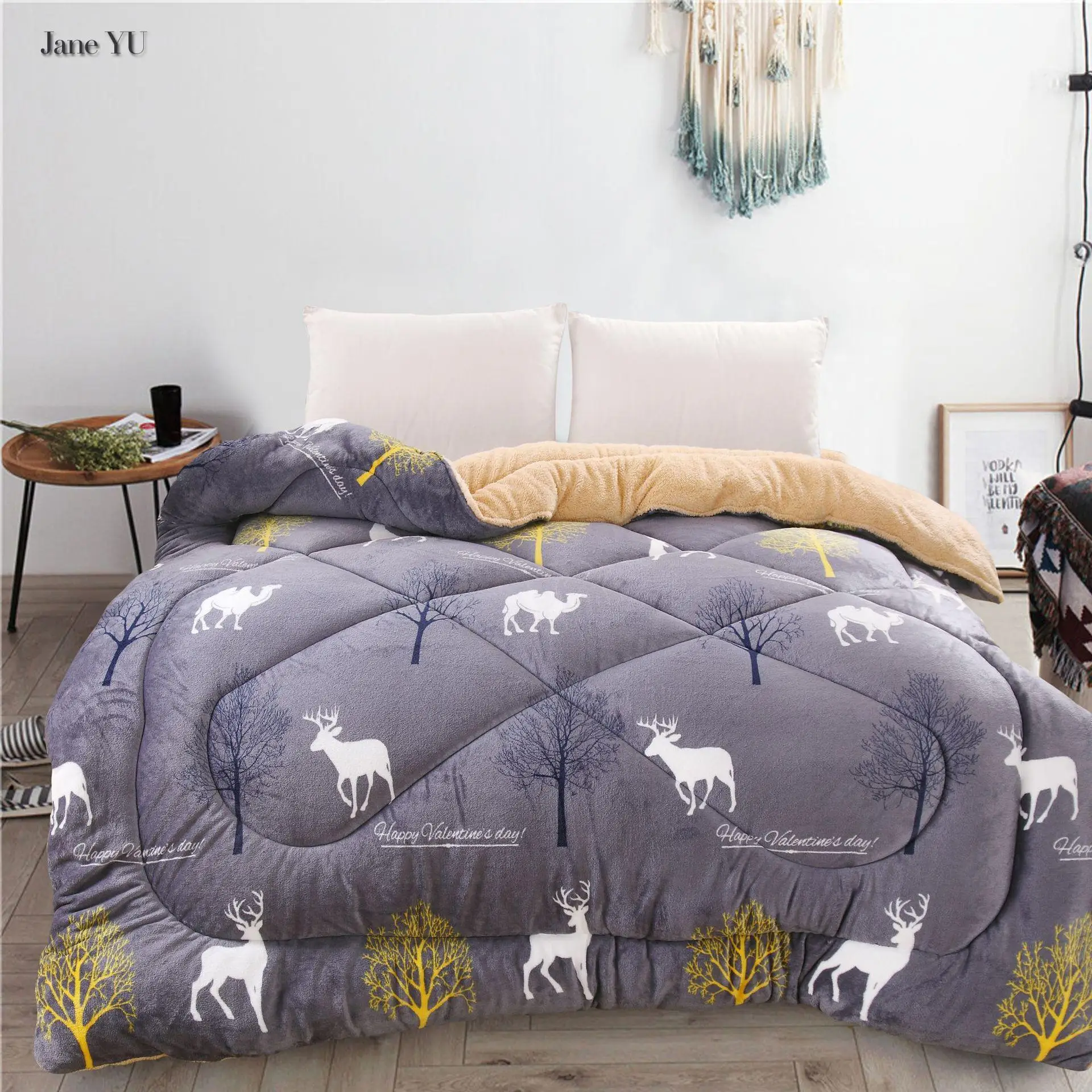 

JaneYU Quilt Thicker Heating Wool Winter Quilt Lamb Winter Quilt Comformater 220x240cm 4kg