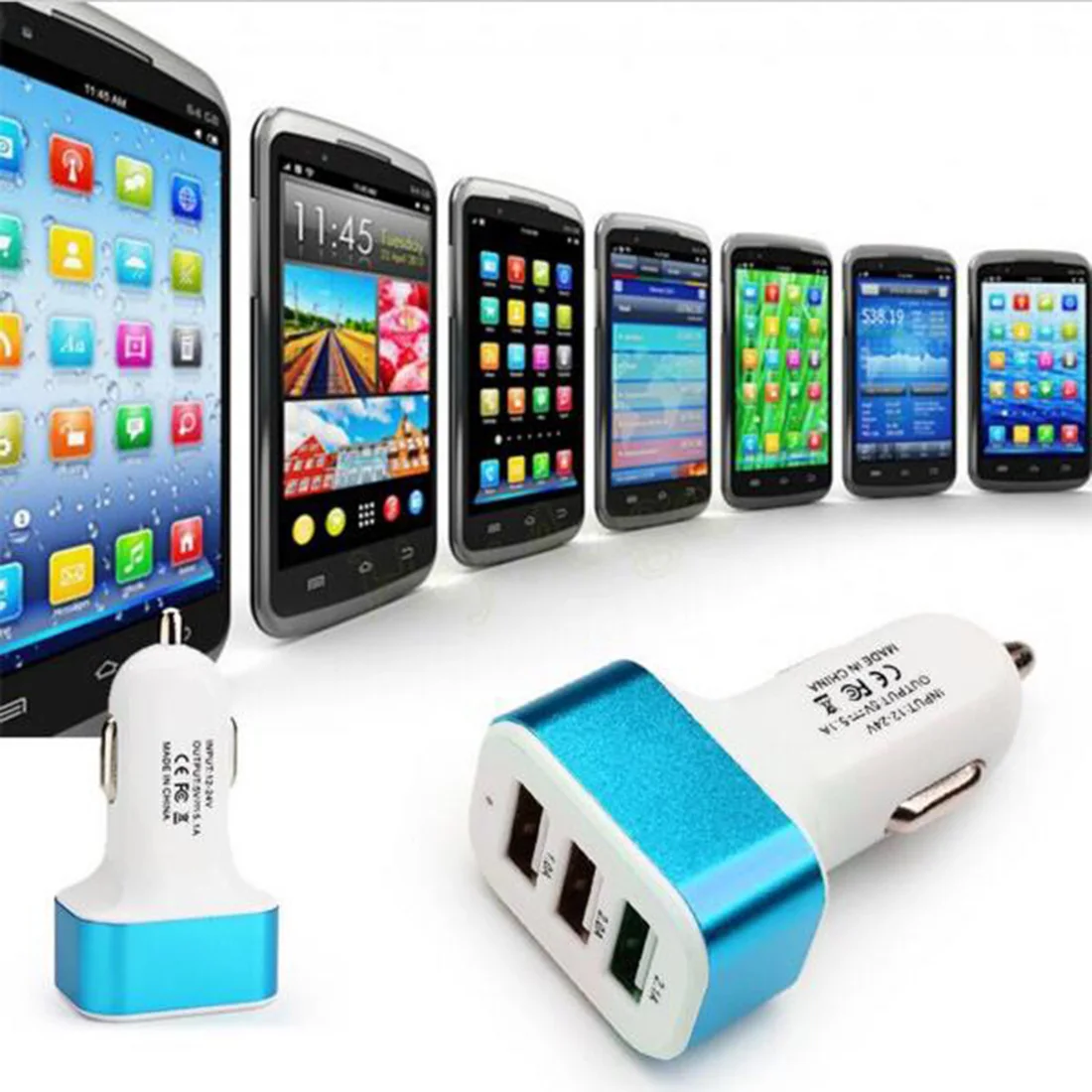 Etmakit New Powerful 5V 2.1A 3 Port USB Car Charger for iPhone 6S 6