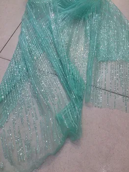 

High Quality african Tulle Lace with glitter Embroidery 5yards/piece French Tulle For party Dress
