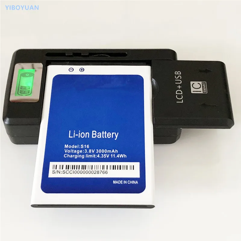 

3.8V 3000mAh For HOMTOM S16 S16Pro S17 Battery + SS-8 Charger