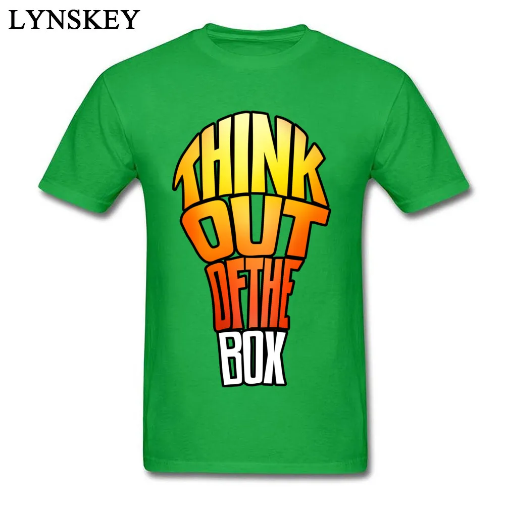 Men T-shirts Summer Custom Short Sleeve Summer/Autumn Tops Tees Rife Round Neck 100% Cotton Sweatshirts Think Out of the Box Think Out of the Box green