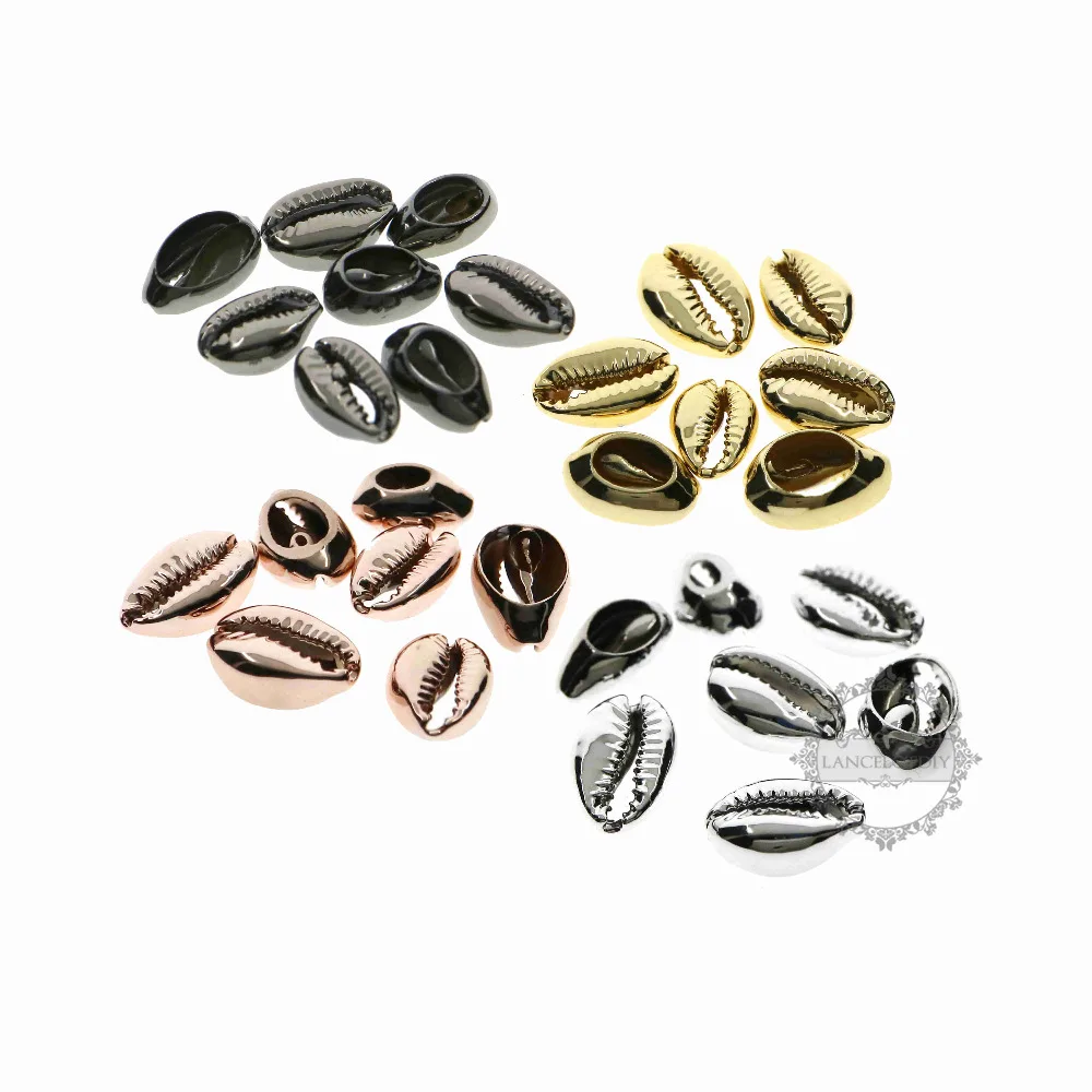 

15-20mm irregular shape silve,rose gold,gun black plated on real shell beads DIY summer Bohemia style jewelry supplies 1800370