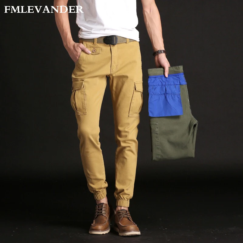 Хлопок много карманов Pantalones Hombre стрейч повседневные брюки Pantalon Homme тактические