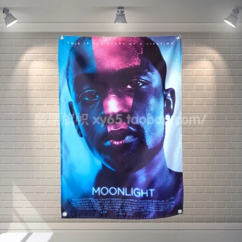 

"Moonlight" classic movie Sign Cloth Flag Four-Hole Hanging paintings Cafe Hotel Music Studio Decoration